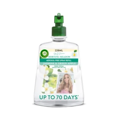 Image of Air Wick Aerosol Free Automatic freshener Spray Refill, Morning Meadow, Pack 1 x 228ml, 24x7 Active Fresh Odour Neutraliser, Lasts Up to 70 Days, For Home