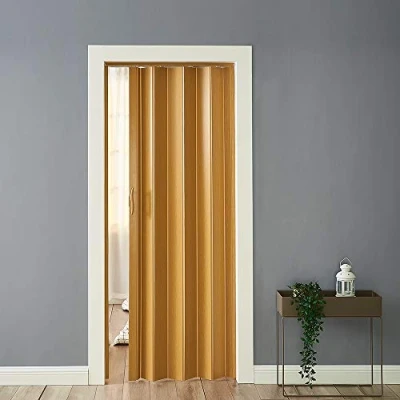 Image of Folding Door Magnetic Catch PVC Concertina Accordion Gloss 84x203cm 6mm Thick (Yellow)