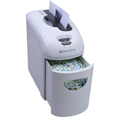 Image of Swordfish 40300 X Securia 800XC 8 Sheet Cross Cut Paper/Document Shredder, White