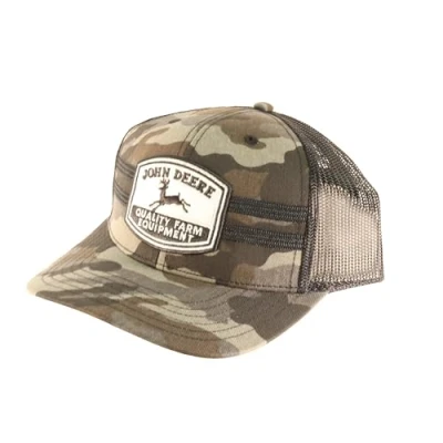 Image of John Deere VintageTrademark Patch Chain Stitch Trucker Hat, One size Camo,