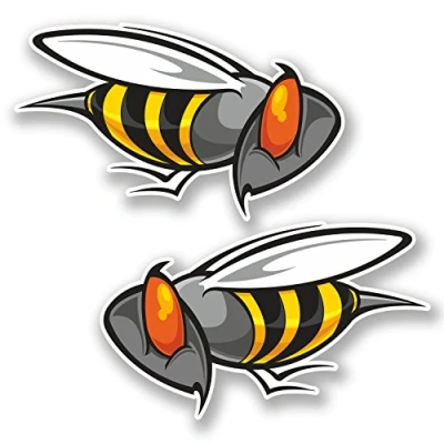 Image of 2 x 10cm Angry Wasp Bee Vinyl Decal Stickers Funny Laptop Bike #5647 (10cm Wide 6cm Tall)