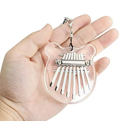 Image of Alnicov 8 Keys Thumb Piano,MiNi Transparent Acrylic Finger Piano with lanyard Suitable,for Beginners in Birthday Christmas and Other Occasions(Bear Ear Shape)