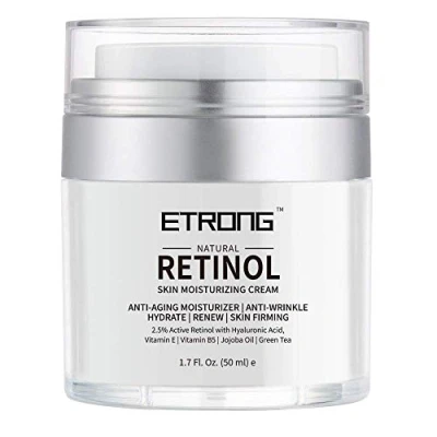 Image of Retinol Moisturizer Cream,ETRONG Anti aging Wrinkle Night/Day Cream for Face and Eye with 2.5% Retinol,Hyaluronic,Vitamin E Jojoba Oil