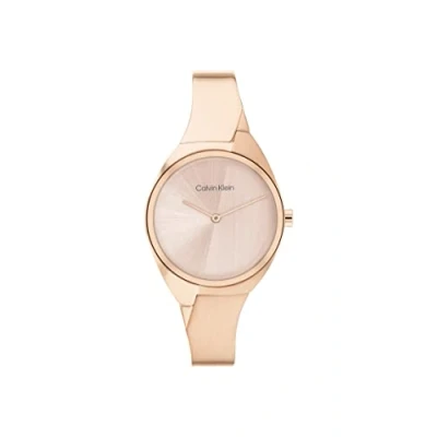 Image of Calvin Klein Analogue Quartz Watch for Women with Carnation Gold Colored Stainless Steel Bracelet 25200236