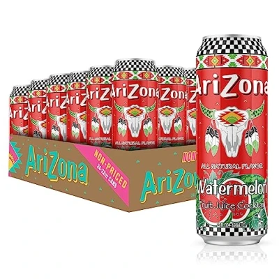 Image of Arizona Watermelon Juice Cocktail Big Can, 23 Fl Oz (Pack of 24)