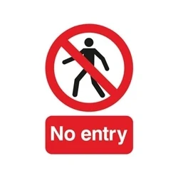 Image of Warning Sign No Entry A5 PVC