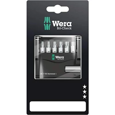 Image of Wera 05073404001 &quot;Universal 1 SB TX&quot; Bit Check Silver (7 Piece)