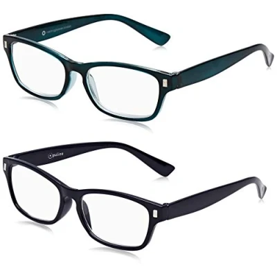 Image of The Reading Glasses Company Dark Blue Aquamarine Readers Value 2 Pack Mens Womens RR77 3Q +3.50