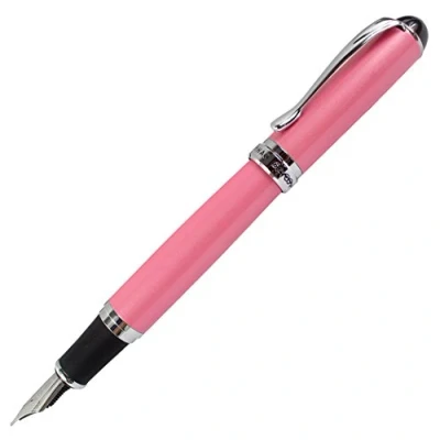 Image of Gullor Jinhao X750 Fountain Pen Stainless Steel Medium 18KGP Nib Pink