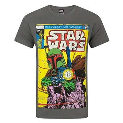 Image of Star Wars Boba Fett Comic Grey Men&#039;s T Shirt