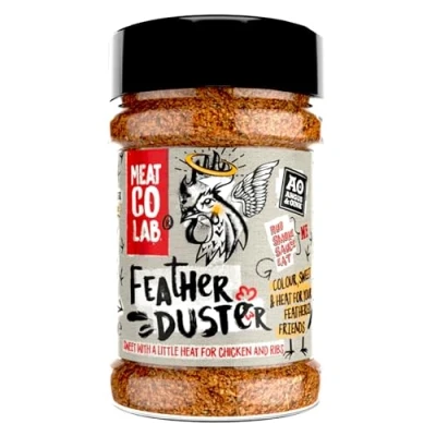 Image of Angus &amp; Oink Feather Duster Chicken BBQ Rub Orange, Paprika, Chipotle and Lemon Pepper Seasoning, Perfect For Gluten Free, Vegan Friendly 200g