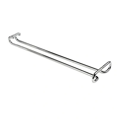 Image of Emuca Under cabinet glass hanger, single row stemware rack for bar or shelf, chromed steel, lenght 41cm (16,14 inch)