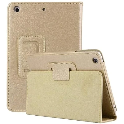 Image of Leather Flip Stand Folio Case Plain Cover for Apple iPad Air 5th,6th Generation 2017 2018 (Gold)