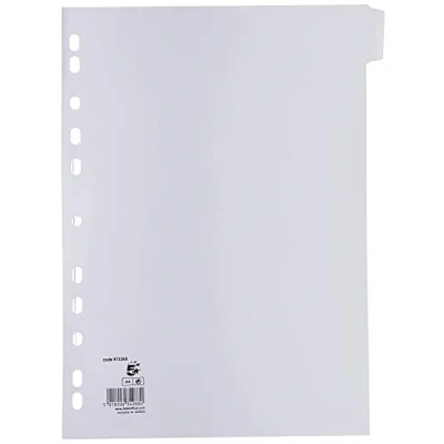 Image of 5 Star Subject Dividers Multipunched Manilla Card 10 Part A4 White