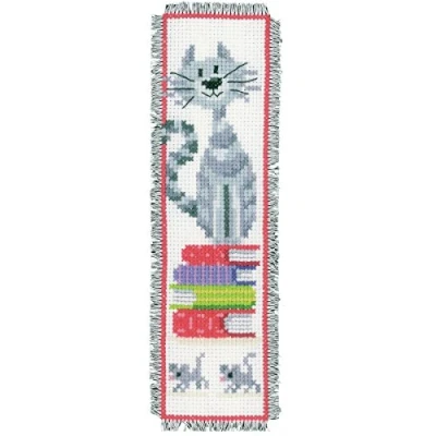 Image of Vervaco Bookmark Cats 2 Counted Cross Stitch Kit, Multi Colour