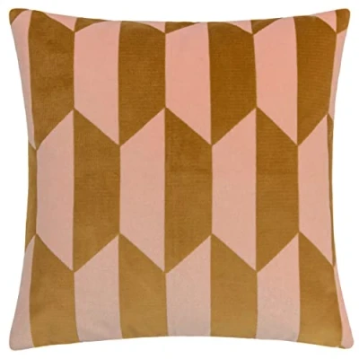 Image of furn. Kalho Feather Filled Cushion, Pink/Ochre, 45 x cm