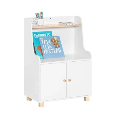 Image of SoBuy KMB84 W, Children Kids Bookcase Book Shelf Toy Storage Cabinet Children’s Room Unit with 2 Doors
