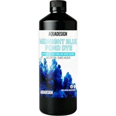 Image of AquaDesign MIDNIGHT BLUE Liquid Pond Dye 500ML For Ponds And Water Features TREATS 2,500L