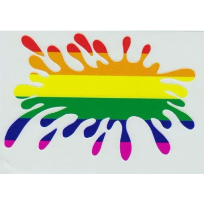 Image of LightningSigns Rainbow Flag Splat GAY LGBT Car, Window Stickers Decals