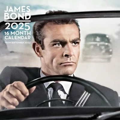 Image of Pyramid International James Bond 2025 Wall Calendar Exclusive Spy Themed Art, Iconic 007 Imagery, Stylish 16 Month Planner, Gift for Fans