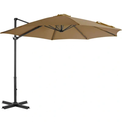 Image of vidaXL Cantilever Umbrella with Aluminium Pole 300 cm Taupe