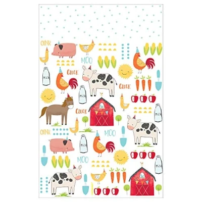 Image of Amscan 572172 Barnyard Baby Birthday Party Plastic Table Cover 1.37m x 2.6m