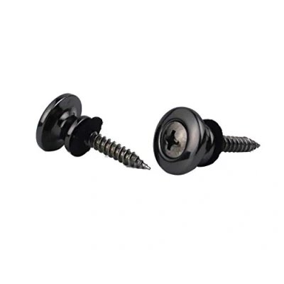 Image of Guyker Strap Lock Button Security Straplock Quick Release Retainer System for Electric Acoustic Guitar, Bass, Ukulele Replacement(1 Pair, Smoke Gray)
