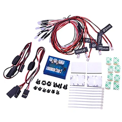 Image of WANGCL RC Car Lights Kit 12 LED Assemble Lighting System Simulation Flashing Steering Brake for Car1/10 Car/Truck/Crawler