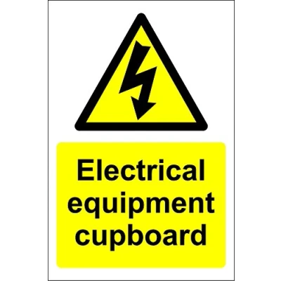 Image of Electrical equipment cupboard sign Self adhesive vinyl 150mm x 100mm