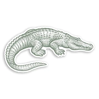 Image of 2 x 10cm Green Crocodile Vinyl Stickers Alligator Croc Laptop Sticker #20781 (10cm Wide)