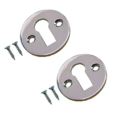 Image of TERF® Polished Chrome Escutcheon Open 35mm Keyhole Cover including Fixing Screw Pack of 2