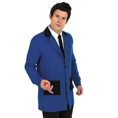 Image of Fun Shack Blue Teddy Boy Suits 1950s for Men, Fancy Dress, Rockabilly Costume, Costume 50s Dress Medium