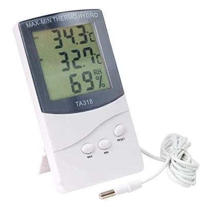 Image of DIGIFLEX Portable Home Wall / Desk LCD Display Indoor Outdoor Thermometer Hygrometer with 2 Sensors