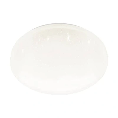 Image of EGLO LED ceiling light panel Frania S, flush mount lamp with crystal effect, starry sky wall made of white metal and plastic, kitchen bathroom lighting, warm white, IP44, Ø 12 in