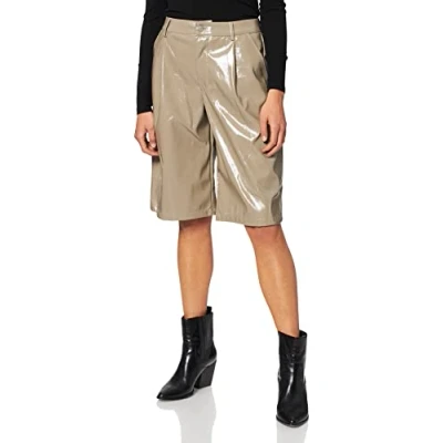 Image of JJXX Women&#039;s JXJADEN Faux Leather Berm HW Shorts NOOS, Brindle/Detail:Shiny, M