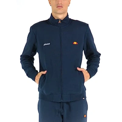 Image of Ellesse Men&#039;s Track Top Micro Logo Full Zip Sweatshirt, blue, XXL