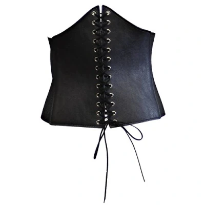 Image of Zac&#039;s Alter Ego 26.5cm Black Arched Ribcage Waist Corset Belt with Eyelets