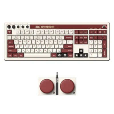 Image of 8BitDo Retro 108 Mechanical Keyboard with Keys and Integrated Numpad, Bluetooth/2.4G/USB C Hot Swappable Wireless Gaming for Windows Android Fami Edition