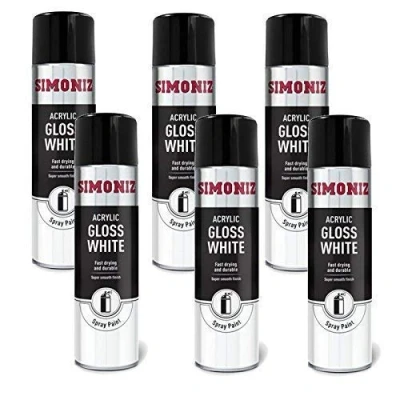 Image of SIMONIZ Spray Paint Aerosol 500ml CAN White Gloss x6