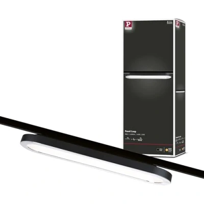 Image of Paulmann 96920 Loop URail LED panel luminaire 480lm 7W 2700K 230V black matt, chrome rail system