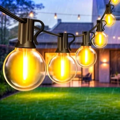 Image of Outdoor Lights Garden Mains Powered String Festoon Light LED Outside Lighting Waterproof Plug Bulb 10M Patio Gazebo Party Pergola Festival Indoor Backyard Terrace Porch Yard Wedding Connectable G40