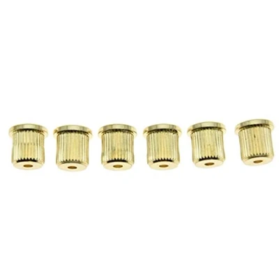 Image of KAISH 6x Gold Guitar String Through Body Ferrule 5/16&quot; Ferrules for USA Tele/Telecaster