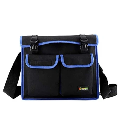 Image of Tools Shoulder Bag Vertical Pockets Thickened Oxford Cloth Storage with Adjustable Strap and Handle for Electrician Engineers Plumber Mechanic Cable Rep