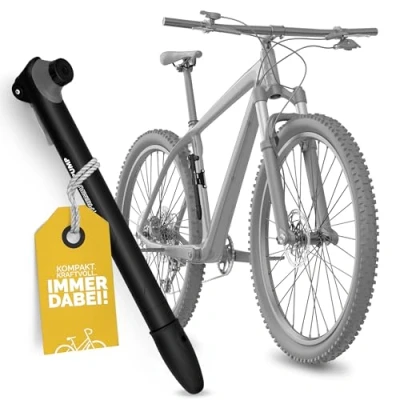 Image of DANSI 44303 Unisex Adult Mini Bike Pump with Interchangeable Valve Insert and Holder Black