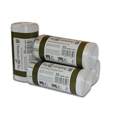 Image of My Eco Company 30L X 100 Compostable Kitchen Food Waste Bin Bags Kerbside Caddy Liners (30 Litre)