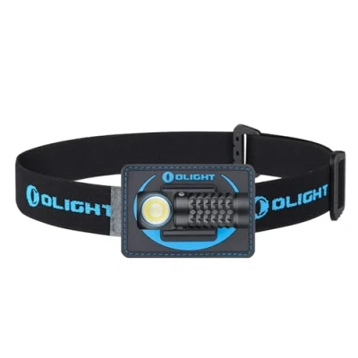 Image of OLIGHT Perun Mini Torch Flashlight 1000 Lumens Multi use Compact Illumination Tool Reliable Right Angle Headlamp with Headband, Magnetic Rechargeable EDC Battery, Black