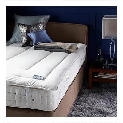 Image of Devon Duvets Wool Mattress Topper King Size 100% Natural British Wool, Hypoallergenic, Breathable, Temperature Regulating, Luxury Sleep Comfort, Handcrafted in the UK