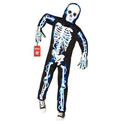 Image of Morph Blue Skeleton Costume Kids, Halloween Children&#039;s Costumes Boys And Girls, Kids Large