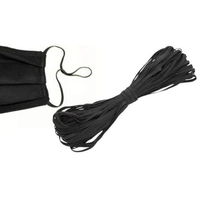 Image of Thick Black Elastic Bands for Sewing DENSCO Waistband 6MM 10 Meters 1/4 inch Wide Roll of Elastic, Dressmaking, Headbands, Trouser, Wig Band and DIY Craft (BLACK 10M FLAT)