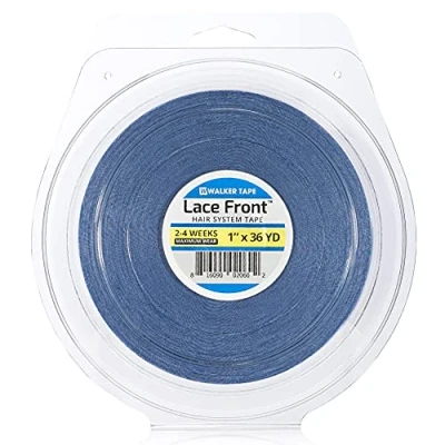 Image of Walker Lace Front Support (Blue Liner Tape) Double Sided Adhesive Hair System Tape Full Roll for Wigs &amp; Toupee (1 inch X 36 Yards) Transparent